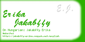 erika jakabffy business card